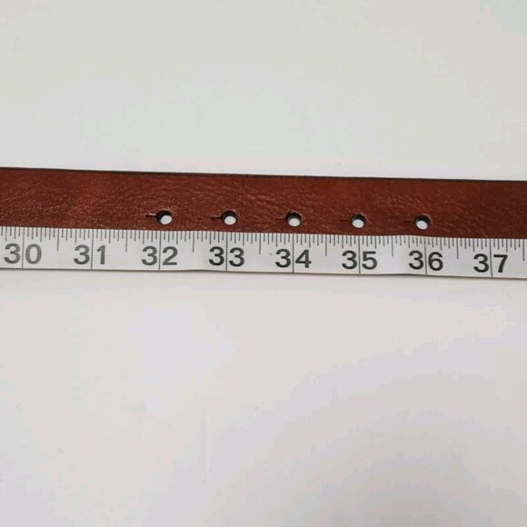 New Torino Elite 34 Brown Leather Belt European Tanned Cowhide USA Nickel Buckle - Picture 11 of 13